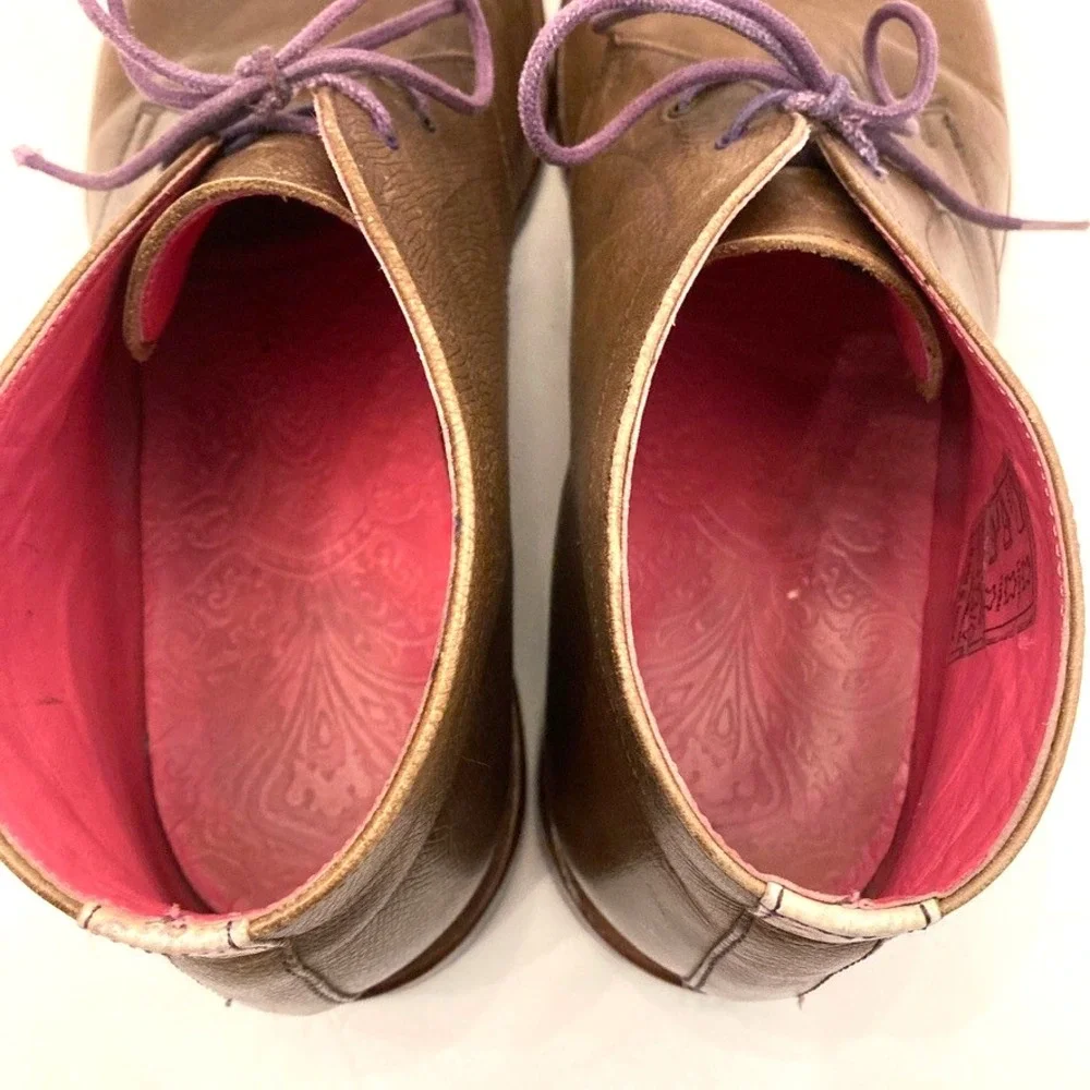 Ted Baker Boots Ankle Lace Up Chukka Men's 9 EU‎ 42 Brown Textured Leather 10889